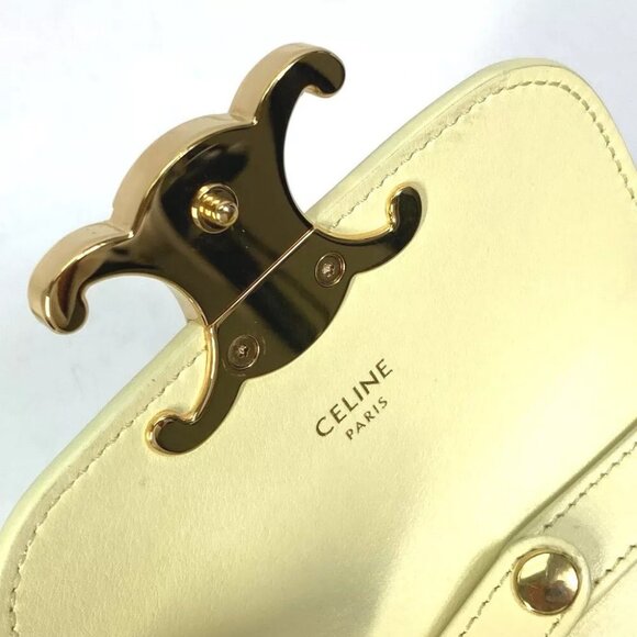 CELINE 10I513DPV.11OY Shiny calfskin mini triomphe Micro Pochette Shoulder Bag - Picture 6 of 14